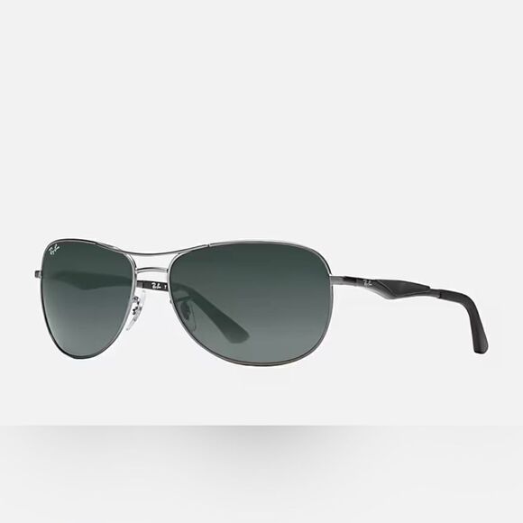 Ray-Ban RB3519 Polished Gunmetal Pilot Frames Sunglasses NWT $198 - Picture 2 of 7